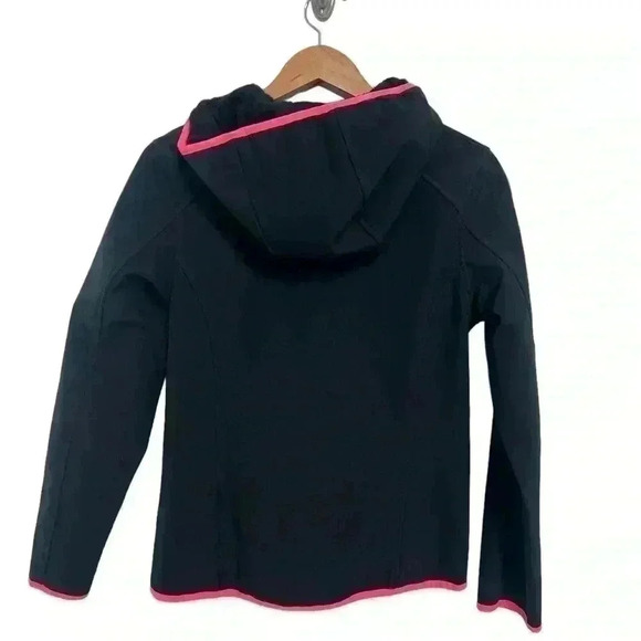 Spyder Women’s Jacket Black with Bright Pink Trim. Fleece Lined with a Hood - Picture 2 of 10